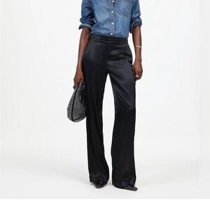 Madewell Wide Leg Pull-On Satin Pant